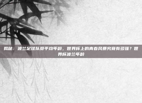 揭秘：波兰足球队员平均年龄，世界杯上的青春风暴究竟有多强？世界杯波兰年龄
