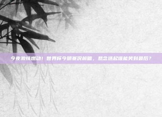 今夜激情燃动！世界杯今明赛况前瞻，悬念迭起谁能笑到最后？