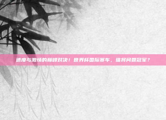 速度与激情的巅峰对决！世界杯国际赛车，谁将问鼎冠军？
