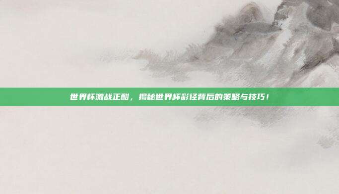 世界杯激战正酣，揭秘世界杯彩径背后的策略与技巧！