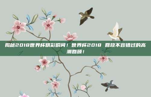 揭秘2018世界杯精彩瞬间！世界杯2018 回放不容错过的高潮回顾！