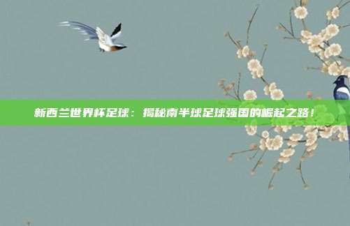 新西兰世界杯足球：揭秘南半球足球强国的崛起之路！