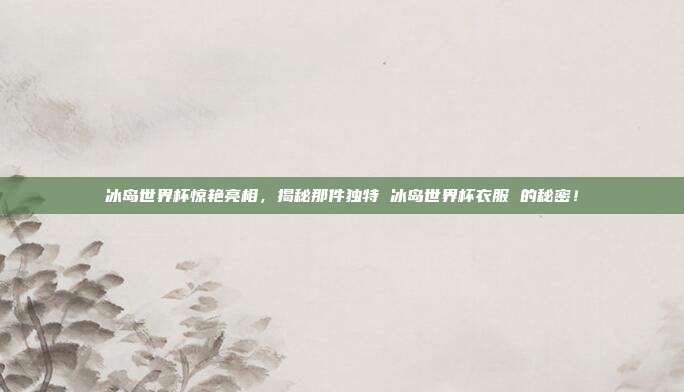 冰岛世界杯惊艳亮相，揭秘那件独特 冰岛世界杯衣服 的秘密！