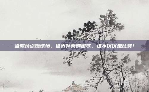 当激情点燃球场，世界杯奏响国歌，这不仅仅是比赛！
