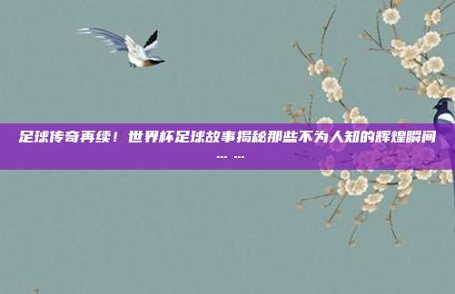 足球传奇再续！世界杯足球故事揭秘那些不为人知的辉煌瞬间……
