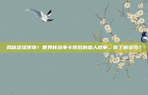 揭秘足球传奇！世界杯故事卡背后的感人故事，你了解多少？