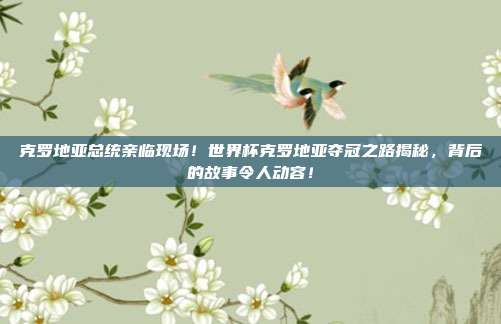 克罗地亚总统亲临现场！世界杯克罗地亚夺冠之路揭秘，背后的故事令人动容！