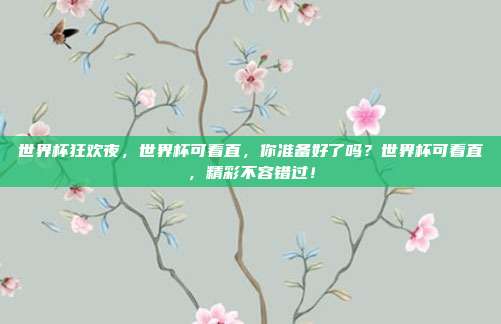 世界杯狂欢夜，世界杯可看直，你准备好了吗？世界杯可看直，精彩不容错过！