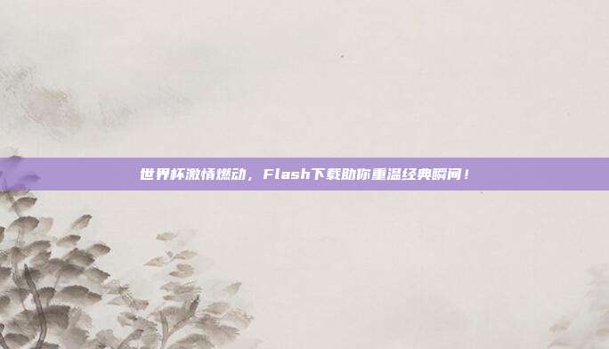 世界杯激情燃动，Flash下载助你重温经典瞬间！