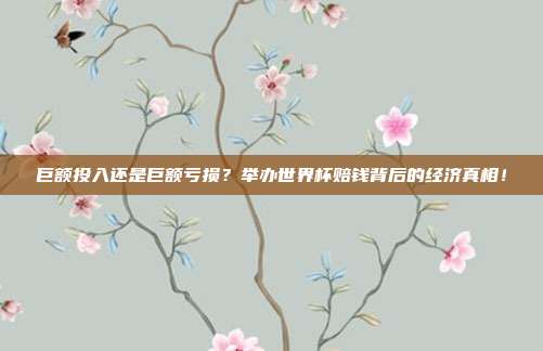 巨额投入还是巨额亏损？举办世界杯赔钱背后的经济真相！