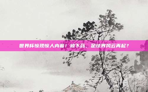 世界杯惊现惊人内幕！被下药，足球界风云再起？
