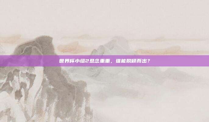 世界杯小组2悬念重重，谁能脱颖而出？