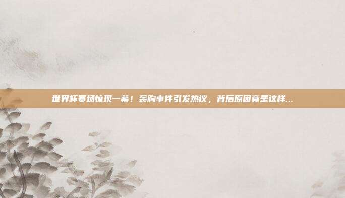 世界杯赛场惊现一幕！袭胸事件引发热议，背后原因竟是这样...