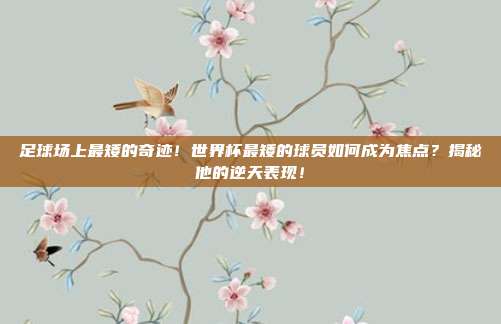 足球场上最矮的奇迹！世界杯最矮的球员如何成为焦点？揭秘他的逆天表现！