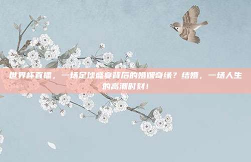 世界杯直播，一场足球盛宴背后的婚姻奇缘？结婚，一场人生的高潮时刻！