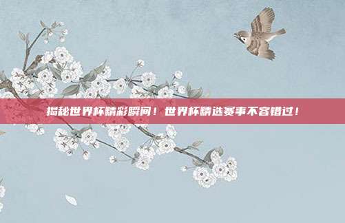 揭秘世界杯精彩瞬间！世界杯精选赛事不容错过！
