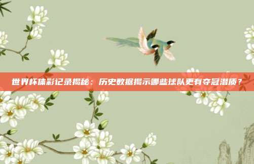 世界杯体彩记录揭秘：历史数据揭示哪些球队更有夺冠潜质？