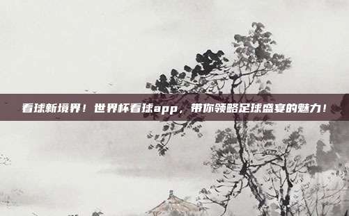 看球新境界！世界杯看球app，带你领略足球盛宴的魅力！