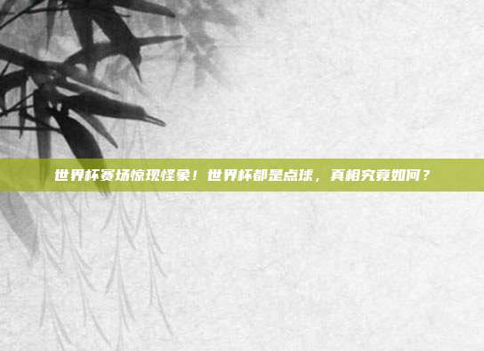 世界杯赛场惊现怪象！世界杯都是点球，真相究竟如何？