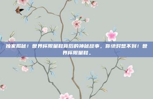 独家揭秘！世界杯限量鞋背后的神秘故事，你绝对想不到！世界杯限量鞋。