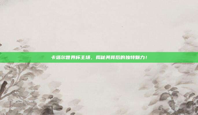 卡塔尔世界杯主场，揭秘其背后的独特魅力！
