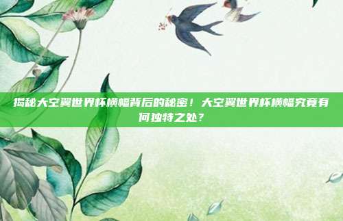 揭秘大空翼世界杯横幅背后的秘密！大空翼世界杯横幅究竟有何独特之处？