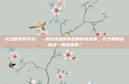 长沙世界杯贺龙：一场足球盛宴背后的传奇故事，长沙如何成就这一体育盛事？