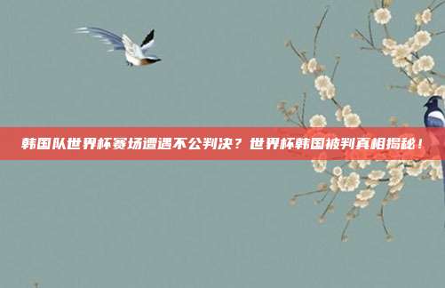 韩国队世界杯赛场遭遇不公判决？世界杯韩国被判真相揭秘！