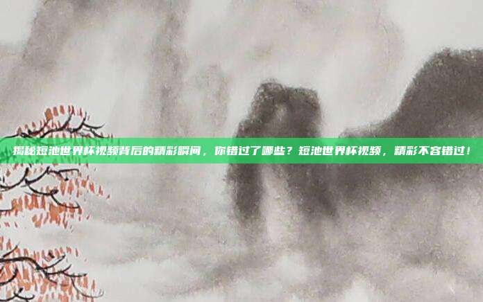 揭秘短池世界杯视频背后的精彩瞬间，你错过了哪些？短池世界杯视频，精彩不容错过！