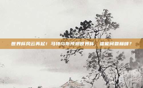 世界杯风云再起！马特乌斯预测世界杯，谁能问鼎巅峰？