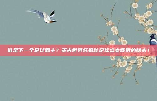 谁是下一个足球霸主？英克世界杯揭秘足球盛宴背后的秘密！