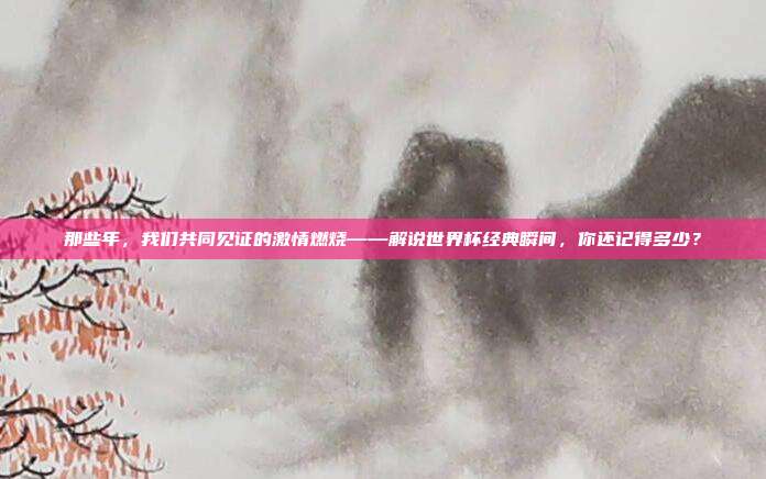 那些年，我们共同见证的激情燃烧——解说世界杯经典瞬间，你还记得多少？