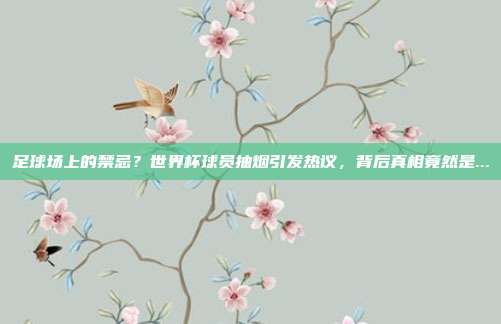 足球场上的禁忌？世界杯球员抽烟引发热议，背后真相竟然是...