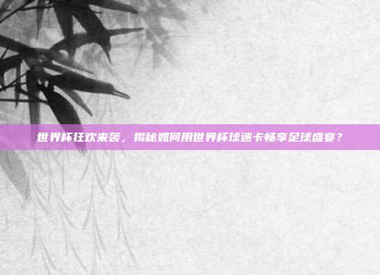 世界杯狂欢来袭，揭秘如何用世界杯球迷卡畅享足球盛宴？