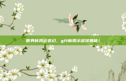 世界杯风云变幻，g分析揭示足球奥秘！