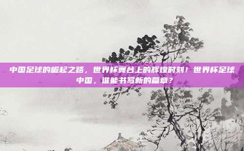 中国足球的崛起之路，世界杯舞台上的辉煌时刻！世界杯足球 中国，谁能书写新的篇章？