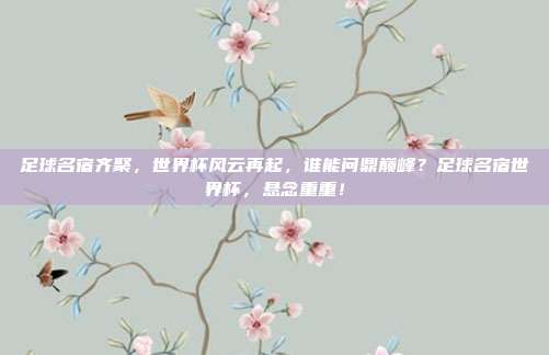 足球名宿齐聚，世界杯风云再起，谁能问鼎巅峰？足球名宿世界杯，悬念重重！