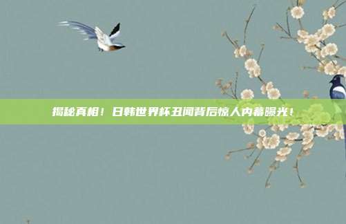 揭秘真相！日韩世界杯丑闻背后惊人内幕曝光！