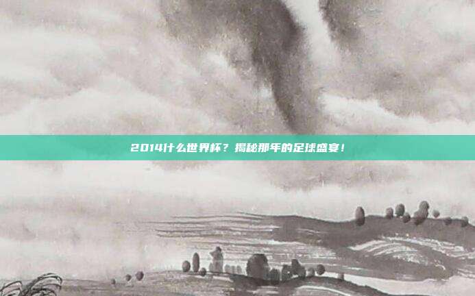2014什么世界杯？揭秘那年的足球盛宴！