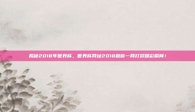 揭秘2018年世界杯，世界杯网址2018助你一网打尽精彩瞬间！