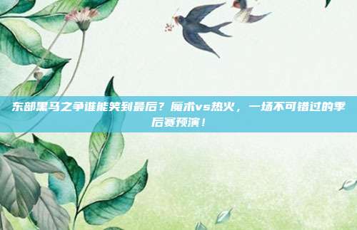 东部黑马之争谁能笑到最后？魔术vs热火，一场不可错过的季后赛预演！