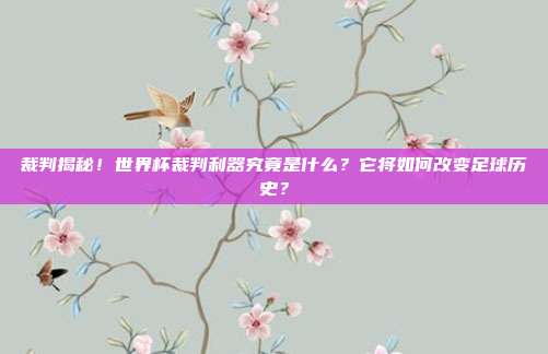 裁判揭秘！世界杯裁判利器究竟是什么？它将如何改变足球历史？