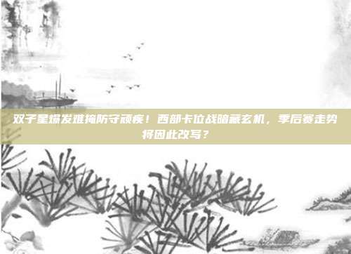双子星爆发难掩防守顽疾！西部卡位战暗藏玄机，季后赛走势将因此改写？