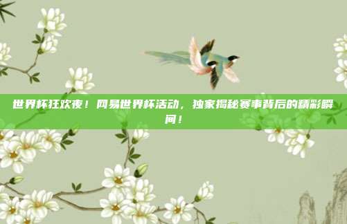 世界杯狂欢夜！网易世界杯活动，独家揭秘赛事背后的精彩瞬间！