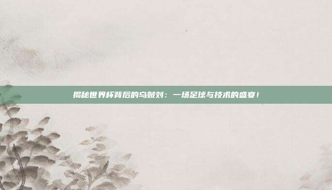 揭秘世界杯背后的乌贼刘：一场足球与技术的盛宴！