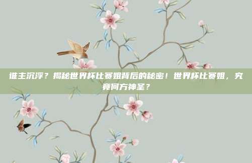 谁主沉浮？揭秘世界杯比赛姐背后的秘密！世界杯比赛姐，究竟何方神圣？