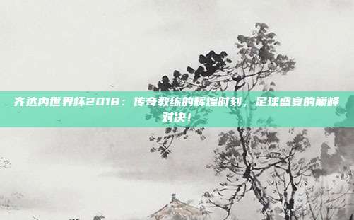 齐达内世界杯2018：传奇教练的辉煌时刻，足球盛宴的巅峰对决！