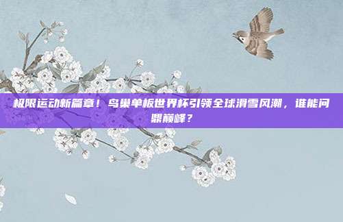 极限运动新篇章！鸟巢单板世界杯引领全球滑雪风潮，谁能问鼎巅峰？