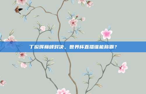 丁俊晖巅峰对决，世界杯直播谁能称霸？