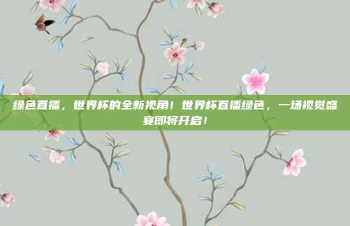 绿色直播，世界杯的全新视角！世界杯直播绿色，一场视觉盛宴即将开启！